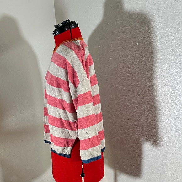 Gudrun Sjoden Red and Cream Striped Linen Sweater - Picture 4 of 11